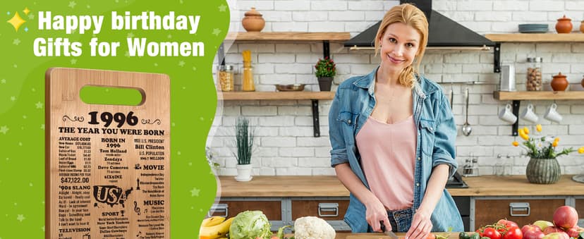 30th Birthday Gifts for Women Men, 1996 Birthday Gifts for Her Him, 30 Years Old Gifts, 30th Birthday Gift Ideas, 30th Birthday Decorations for Women Men, Back in 1996 Cutting Board Gifts B0CP8WS7FK