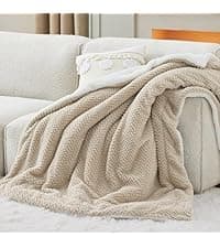 Bedsure GentleSoft Fluffy Fuzzy Faux Fur Throw Blanket for Couch, Soft Sherpa Fleece Cozy Gifts for Women, Plush Bed Blanket Christmas Room Decor for Men, Thick Warm Minky Teen Gifts Winter Bedding