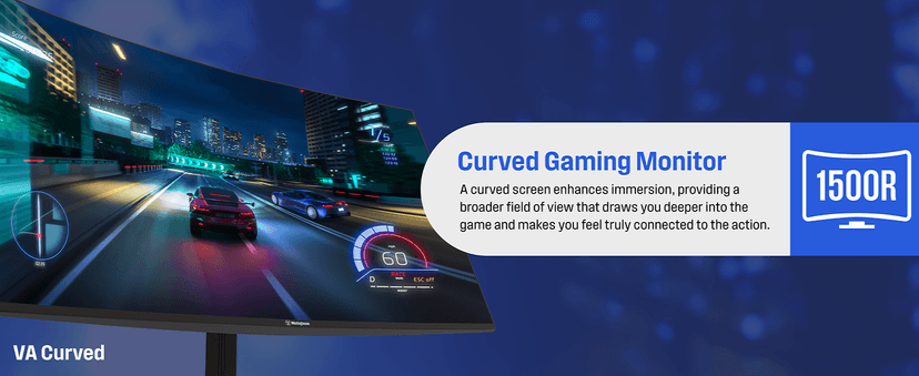 Westinghouse 32 Inch Curved Gaming Monitor, 165Hz, 1ms, FHD 1080P, 3000:1 Contrast Ratio, 118% SRGB, 1500R, AMD FreeSync, Eyecare, for PC Games with Built-in Speakers, DisplayPort, HDMIx2