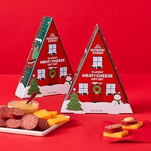 Hickory Farms Meat and Cheese Stocking Stuffer - Gift Basket - 4 Pack| Gourmet Charcuterie Food Christmas Gift | Perfect for the Holiday