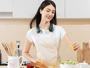 Battery Operated Wearable Personal Fan, Twistable, Rechargeable Travel Essentials, Gifts for Women Men-Dark Green JISULIFE Portable Neck Fan, Hands Free Bladeless Fan, 5 Speeds, 4000 mAh B08911JGGW