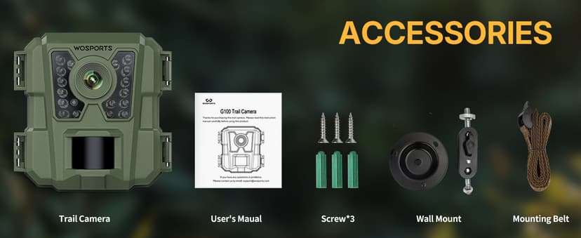 WOSPORTS Mini Trail Camera 24MP 1080P HD Game Camera with Night Vision Motion Activated Waterproof,Trail Cam with Fast Trigger Time for Outdoor Wildlife Monitoring