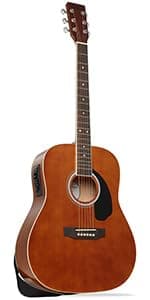 Ashthorpe Full-Size Thinline Cutaway Acoustic Electric Guitar Package with 10 Watt Amp - Natural