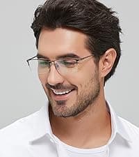 ANRRI Blue Light Blocking Glasses, Anti Eyestrain Lens Lightweight Frame Eyeglasses, Black, Men/Women