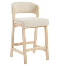 Zesthouse Swivel Farmhouse Bar Stools Set of 4, 26" Modern Counter Stools with Open Back & Natural Wood Legs, Upholstered Linen Fabric Counter Height Barstools, High Chairs for Island Kitchen, Green