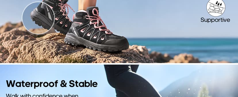 NORTIV 8 Women's Waterproof Hiking Boots Outdoor Trekking Camping Trail Hiking Boot Seeker