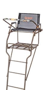 Guide Gear 15.5' Ladder Tree Stand for Hunting with Mesh Seat, Hunting Gear, Equipment, and Accessories