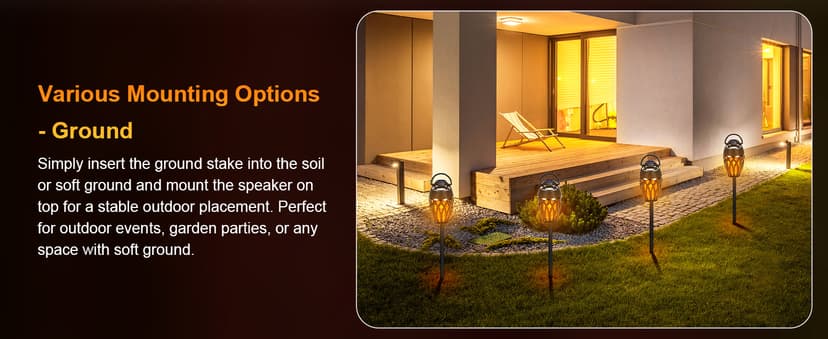 Vanten 2 Packs Outdoor Bluetooth Speakers, Bluetooth 5.0 Led Flame Speaker, IPX5 Waterproof Flame Torch Atmosphere Speaker, Flame Lamp, Gifts for Men Women, Decorations for Party Garden Patio