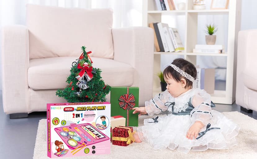 Toys for 1 Year Old Girl Gifts,2 in 1 Piano Mat Montessori Toys for 1 2 Year Old Girl,Educational Musical Toy First Birthday Gifts for 1 2 3 Year Old Girls,Christmas Stocking Stuffers for Toddler Girl