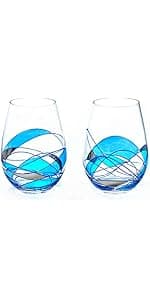 Sagrada Barcelona Stemless Wine Glasses – Hand‑Painted Set of 1 Unique Wine Gift for Wedding, Anniversary, Housewarming & Christmas Ideal for Women & Men