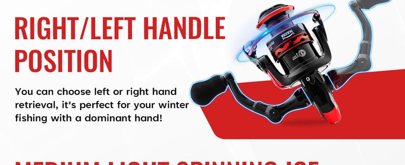 WIDDEN Ice Fishing Rod and Reel Combo, 27" Medium Light Spinning Ice Fishing Pole, Gear with Tackle Box Kit, Line, Lures for Saltwater, Freshwater Trout, Bass, Walleye