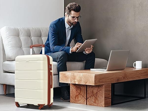 Merax Luggage 3 Pcs ABS Hardside Luggage Sets Spinner Wheels Suitcases