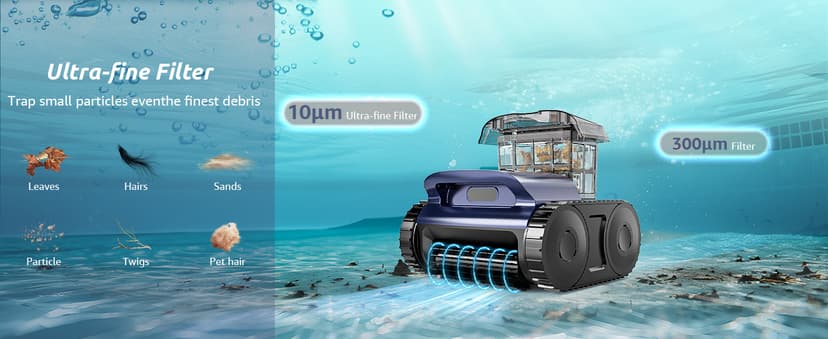 (2025 New) Cordless Robotic Pool Cleaner, Robotic Pool Vacuum for Inground Pools, Floor, Wall, Waterline and Drain Cleaning, 180 min Battery Life for Pool Up to 2150 Sq.ft