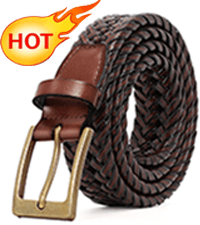 BELTROAD Braided Leather Belt for Men Casual Jeans Golf, Men's Leather Woven Alloy Buckle Hand Braided Belts Gift for Men