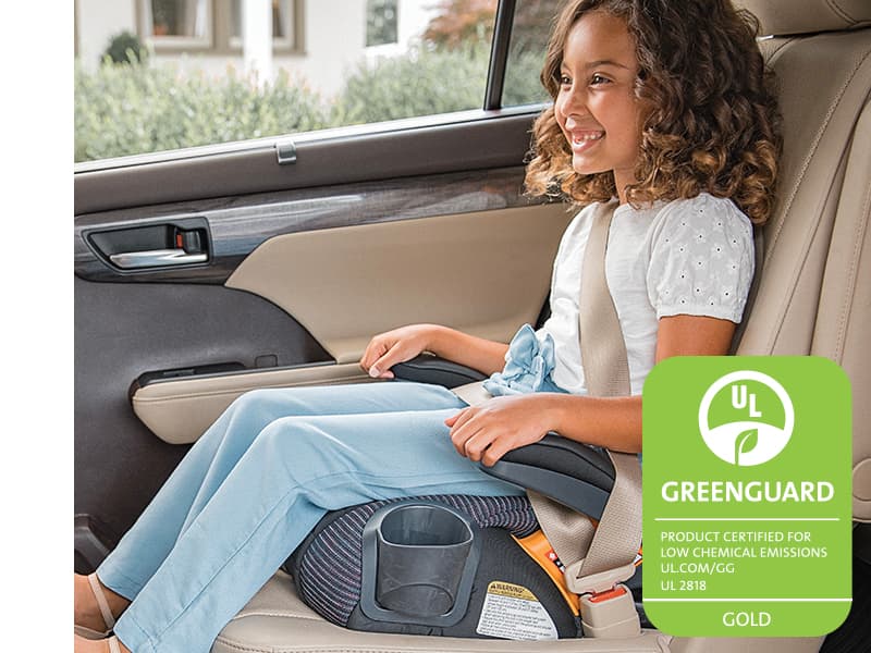 Chicco GoFit ClearTex Plus Backless Booster Car Seat, Latch Attachment, Quick-Release Latch Removal, Portable Car Booster Seat for Children at Least 4 Years Old and 40-110 lbs | Obsidian/Black