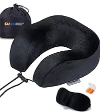 SAIREIDER Seat Cushion and Lumbar Support Pillow for Office Chair, Memory Foam Car Seat Cushions Back Support Pillows, Help Relieve Pain of Back, Lumbar, Tailbone and Sciatic Nerve(Black)