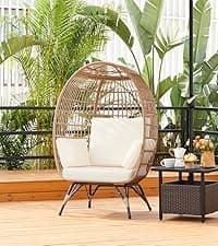 Yaheetech 3 Pieces Rattan Bistro Set, Outdoor Wicker Patio Modern Conversation Furniture, 2 Chairs & Tempered Glass Coffee Table for Garden, Balcony, Backyard, Poolside, Black/Beige