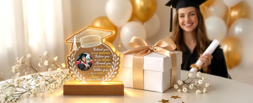 Hyturtle Personalized Graduation Night Light - Custom Photo Light Up Acrylic Plaque Lamp for Women - Inspirational Senior 2026 Graduation Gifts Her Him - College Grad Gifts - Graduation Gifts B0F291WN3G