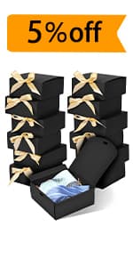12Pack Black Gift Boxes with Lids, 12×9.8×3.1 Inch Groomsmen Proposal Box, Luxury Black Gift Box with Ribbon for Bridesmaid Box, Graduation, Christmas, Wedding, Birthday, Party