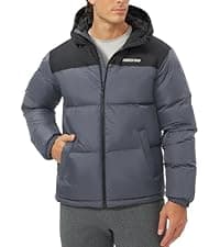 Pioneer Camp Men's Down Puffer Jacket with Hood Lightweight Packable Warm Insulated Thermal Puffy Winter Coat Ski Travel