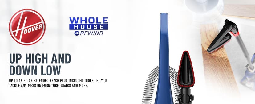 Hoover WindTunnel 2 Whole House Rewind Bagless Vacuum Cleaner, Corded Upright Vac, HEPA Media Filtration, Blocks Allergens and Absorbs Odors, Corded Vacuum Cleaners for Home Use