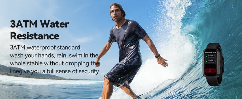 Enfit Fitness Trackers,Smart Watch with 1.47" Color Screen,100+Sport Modes Fitness Watch with Heart Rate Sleep Monitor, Pedometer Step Counter Watch, 3TAM Waterproof Activity Trackers for Women Men,BK