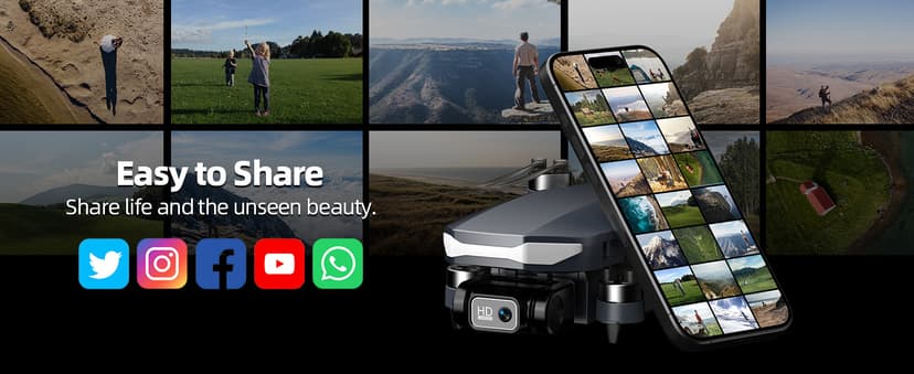 GPS Drone with Camera for Adults, 2K FPV Drone with 4.5" Screen Remote Controller, Brushless Motor, Auto Return, Follow Me, Tap Fly & Circle Fly, Long Flight Time Foldable Quadcopter for Beginners