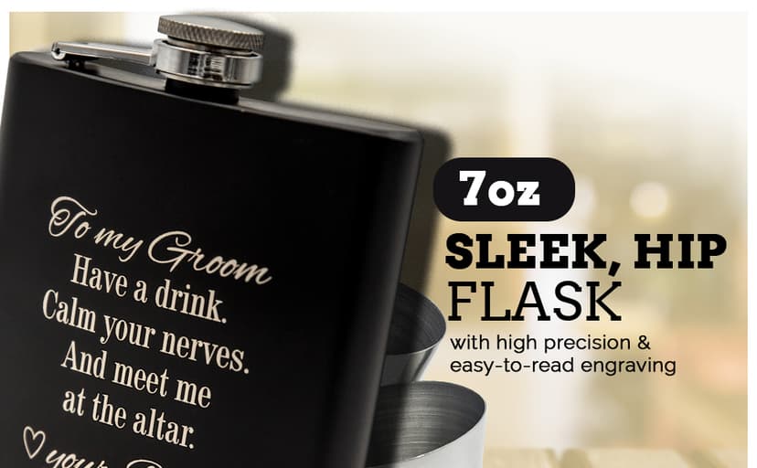 Groom Gifts from Bride on Wedding Day, Gifts for Groom to be, Fiance Gifts for Him, Bride and Groom Flask, Groom Gift, Groom Engagement, Wedding Gift for Husband, Future Husband Gifts, Hip Flask (GB)