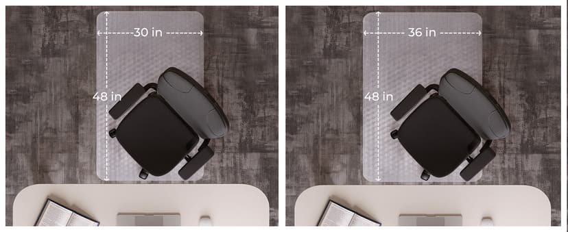Office Chair Mat for Carpeted Floors, 48" x 30" Desk Chair Mat for Rolling Chairs on Low Pile Carpets, Easy Glide Floor Mat for Home, Gaming