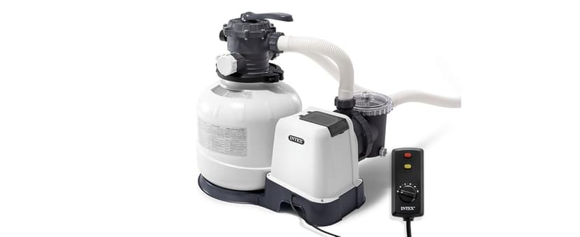 Intex 2800 GPH Pool Sand Filter Pump with Krystal Clear Saltwater System and Automatic Timer for Above Ground Swimming Pools, Black