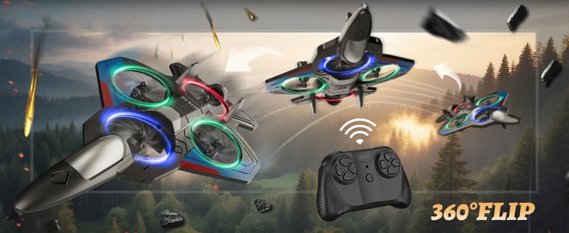 4DRC RC Planes Remote Control Airplanes for Kids, Foam Remote Control Planes for Kids Adults Beginners, Remote Control Helicopter Fighter Jet Drones for Kids Adults, 360° Flip Easy to Fly