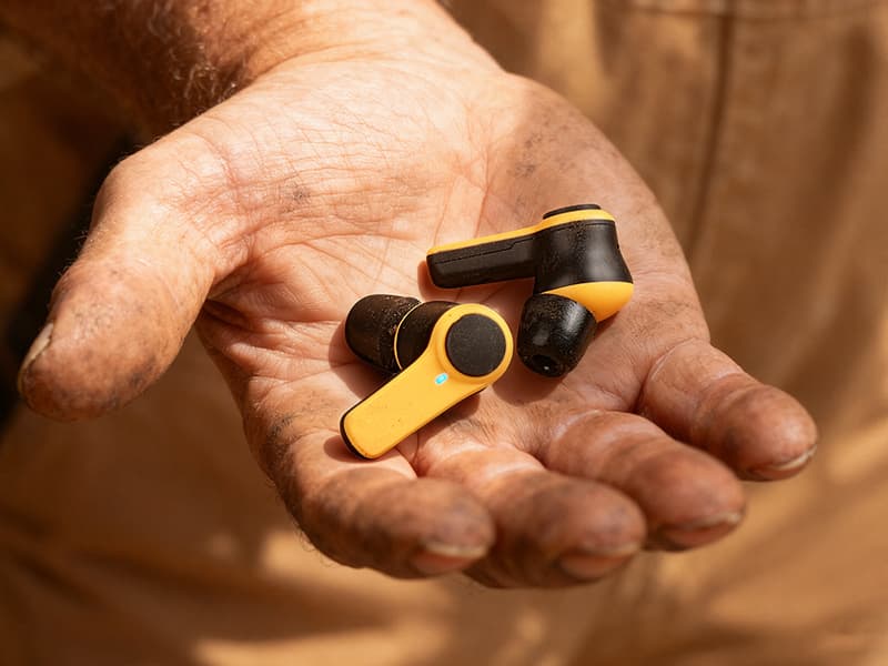 ToolFun Bluetooth 6.0 Jobsite Earbuds, 70H Playtime, IP56 Waterproof, 30dB SNR Noise Cancelling, ENC, Heavy Duty True Wireless Ear Buds for Outdoor Work, Construction with 12pcs Earplugs