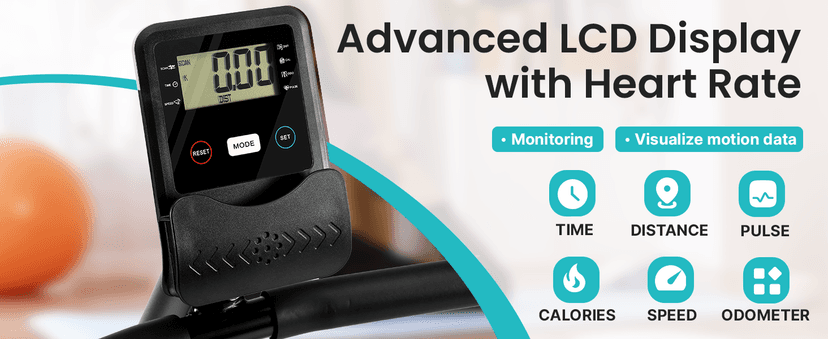 Recumbent Exercise Bike for Home, Quiet Recumbent Stationary Bike with App Sync, 16-Level Magnetic Resistance, Adjustable Seat & LCD Monitor for Adults and Seniors