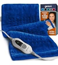 GENIANI Electric Heating Pad for Back Pain & Cramps Relief, Electric Throw, Self Care Gifts for Women, Heating Pad for Neck & Shoulder, Machine Washable Microplush, Auto Shut Off (12"x24", Tabby Gray) B07T85CNX2
