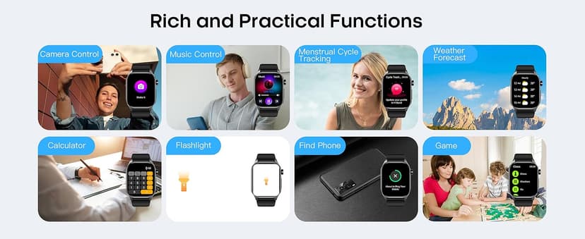 Advanced Health Smartwatch for Women Men with Real-Time Monitoring of Heart Rate, Blood Oxygen, Body Temperature, Blood Pressure, Sleep Auality and Stress Levels.Always-On Display, for Android & iOS