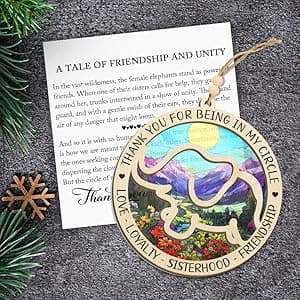 GEEMBI Elephant Gifts for Women - Suncatcher Christmas Ornaments 2025 for Tree Decorations - Elephant Ornament for Christmas Decorations, Sister Gifts for Friends, Friend Gift for Sister