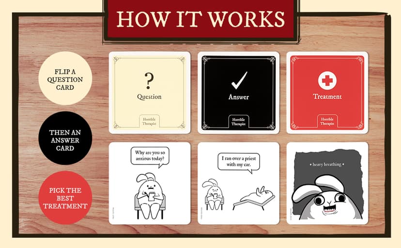 Horrible Therapist: Extra Horrible Edition by Exploding Kittens - A Card Game for 3-8 Players, Ages 17+ - Adult Party Game for Family Night