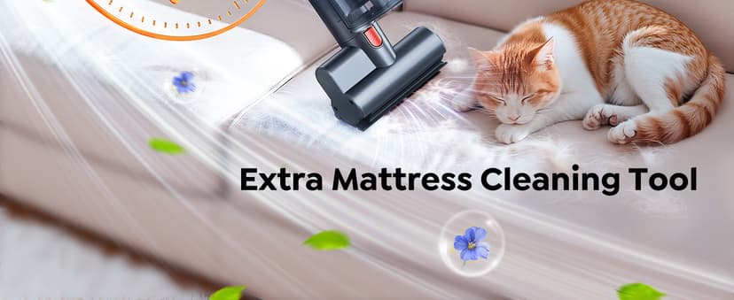 Cordless Vacuum Cleaner, 600W 50KPA 65Mins Vacuum Cleaners for Home, Upgraded Stick Vacuum with Extra Mattress Cleaning Tool, Self-Standing, Anti-Tangled Vacuum Cordless for Pet Hair/Floors/Carpets