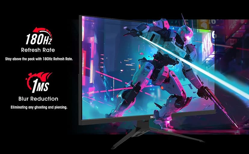 Sceptre New IPS 24-inch Gaming Monitor 180+Hz DP x2 HDMI x2 1ms 100% sRGB Build-in Speakers Machine Black 2026 (E248B-FPT168 Series)