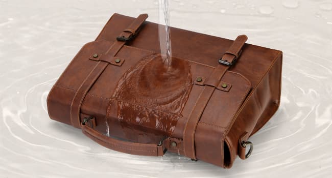 RAINSMORE Mens Messenger Bag 17 Inch Waterproof Vintage Leather Laptop Briefcase Large Laptop Bag Satchel Bag Computer Shoulder Bag for Office Business Travel College,Brown