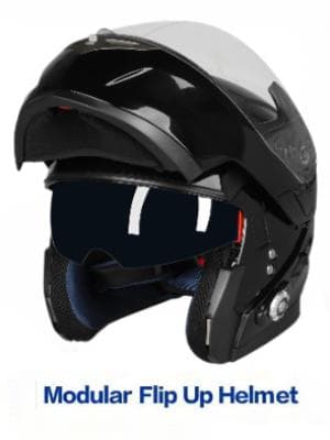 FreedConn BM2-S Bluetooth Motorcycle Helmet, Flip-Up Modular Motorbike Helmet, 500M Connectivity for 2-3 Riders, Voice Dial, Hands-Free Call, MP3, FM, DOT Certified (Medium, Gloss Black)