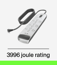 Belkin 12-Outlet Surge Protector Power Strip w/ 12 AC Outlets & 8ft Flat Plug, UL-listed Heavy-Duty Extension Cord for Home, Office, Travel, Computer, Laptop, Charger - 3,940 Joules of Protection