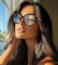 Madison Avenue Blue Light Blocking Glasses Anti Eyestrain UV Glare Blue Light Glasses for Women TV Phone Computer Gaming Eyeglasses Liberty (Crystal Brown)