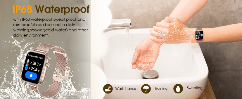 HXQHSTBG HXQHSTBG Smart Watch for Women (Answer/Make Calls) 1.83" HD Health Tracker Smartwatch with 3 Bands/Heart Sleep Rate, 120+ Sports Modes IP68 Waterproof Compatible Android iPhone Phones, Rose Gold