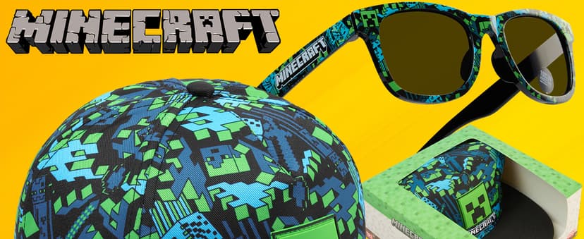 Spongebob | Minecraft | Fortnite | Super Mario | Kids Baseball Cap & Sunglasses with UV Protection, Gifts for Boys