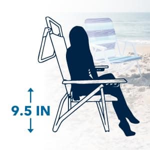 CARIBBEAN JOE Folding Beach Chair, 1 Position Lightweight and Portable Foldable Outdoor Camping Accessories with Carry Strap (Bold Stripe, 200lbs Capacity)