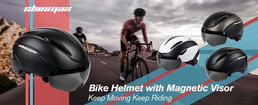 Shinmax Bike Helmet for Men Women, Bicycle Helmet with Detachable Magnetic Goggles Adjustable for Adult Road Biking Mountain Cycling Helmet