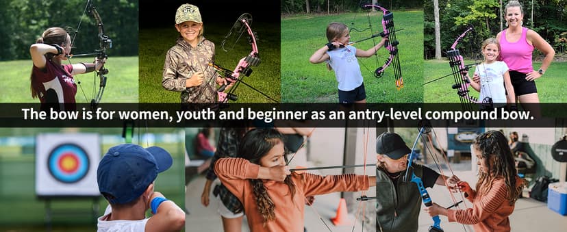 Youth Compound Bow Set 15-45 Lbs for Teens and Beginner, Package with Archery Hunting Equipment, Max Speed 260fps, Adjustable, Right Hand