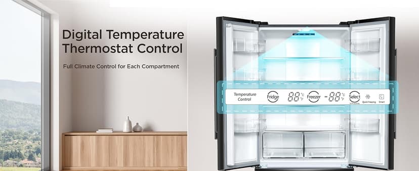 BLACK+DECKER 16 Cu. Ft. French Door Refrigerator with Built-in Ice Maker, Full Size Refrigerator with Bottom Mount Freezer Drawer, Frost Free, ENERGY STAR certified, BRF1600GIMB, Black