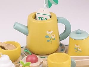 Wooden Play Food Toy Sets for Kids Kitchen Accessories Age 3 4 5 6 Wood Educational Toys Tea Sets for 3-5 Girl Birthday Gift 3 Year Old Princess Party B0CQ2PFTXC